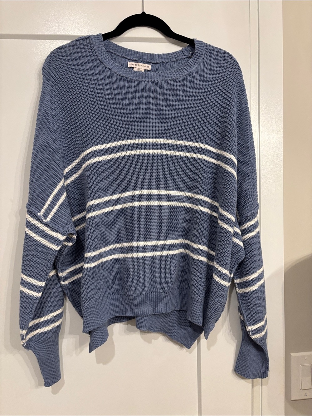 Sincerely Jules Blue & White Striped Crewneck Sweater